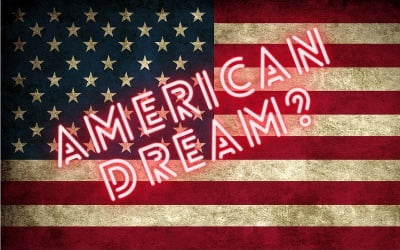 Bandiera Americana con la scritta American Dream?