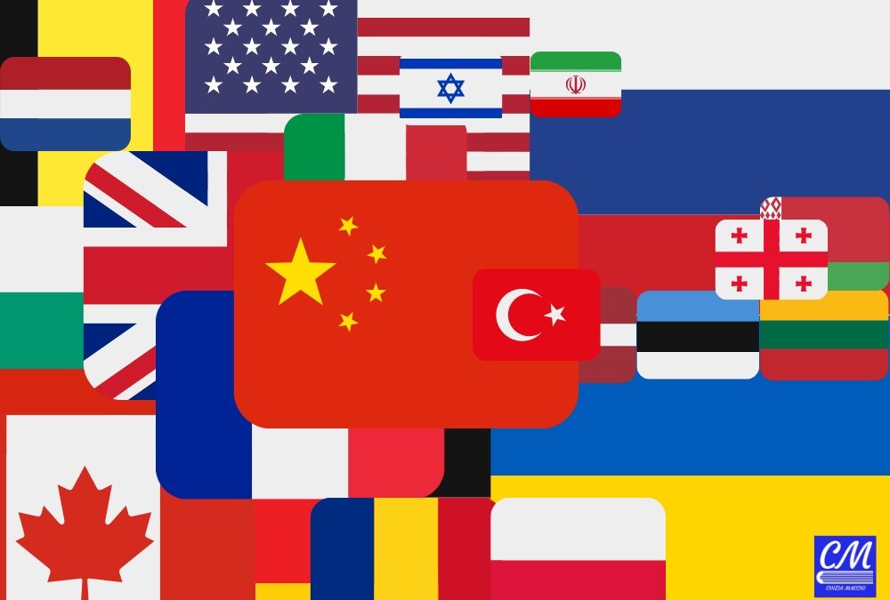 Bandiere degli Stati protagonisti della nuova guerra fredda