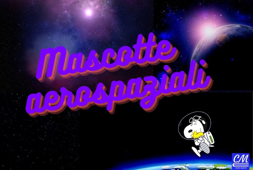 isegno dello spazio, con Snoopy e Woodstock vestiti da astronauti che fluttuano.